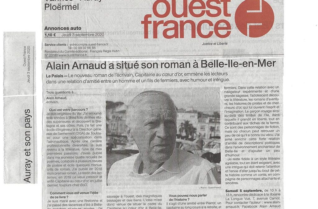 Article de Ouest France 3/09/2020